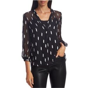 [CLEARANCE] Alice and Olivia Small Silk Shelia Blouse Small elegant sheer